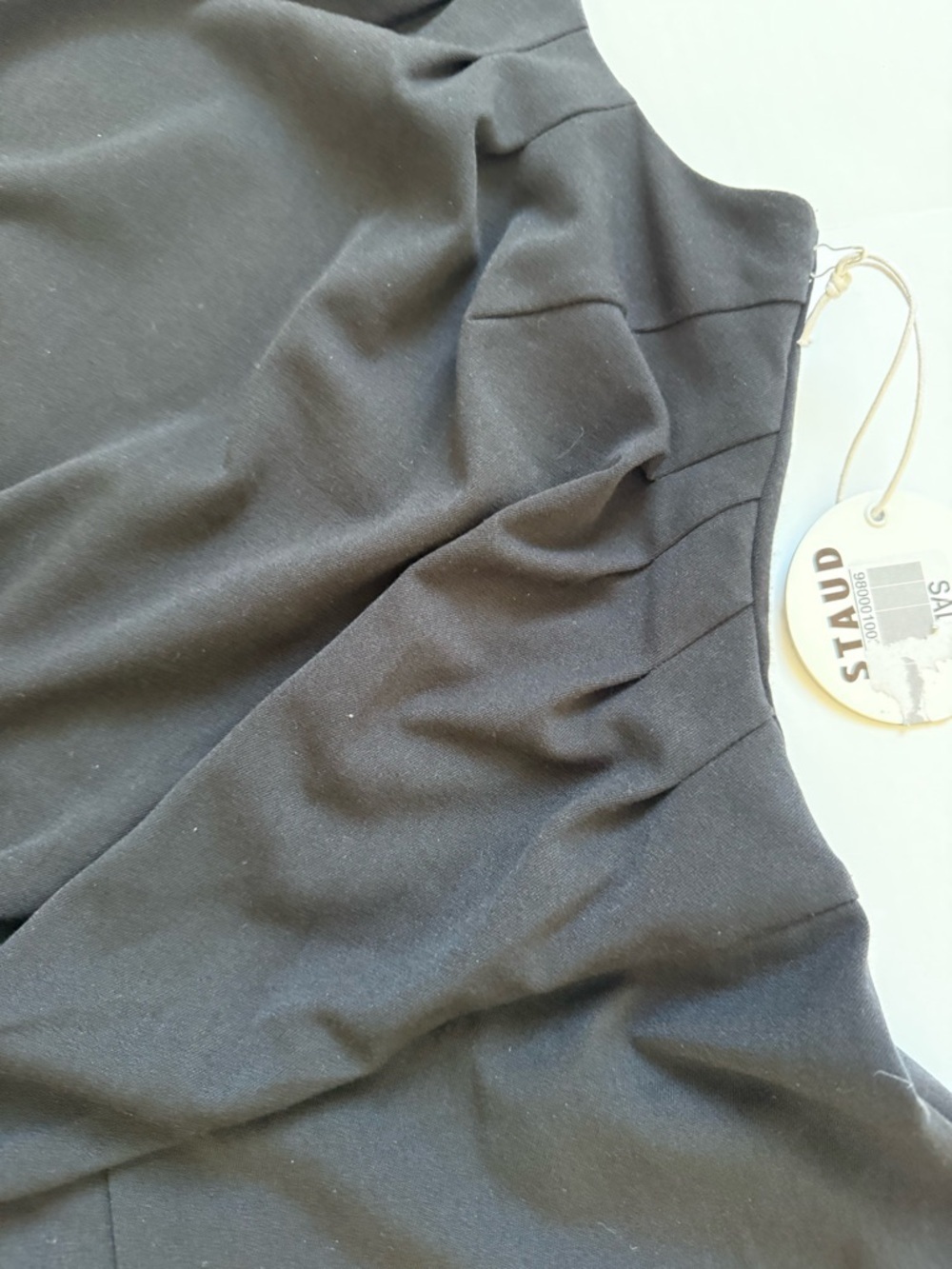 NWT STAUD Black Wide Leg Jumpsuit Ruched Bodice Size 14 - Picture 4 of 8